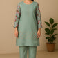 Light Blue Lawn Suit with Farshi Shalwar