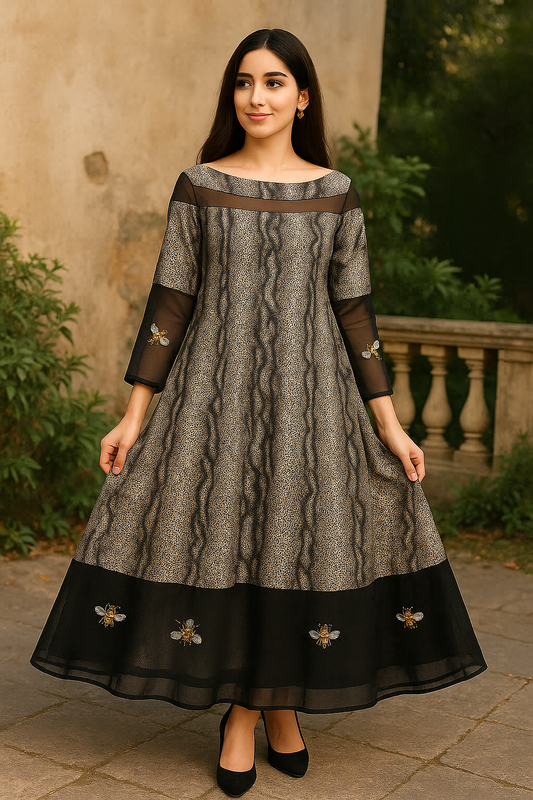 Monochrome Snake Print Silk Shirt