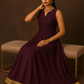 Purple Crepe Long Frock with Gota Kinari
