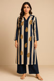 Formé – Ivory & Navy Blue Cotton Silk Set